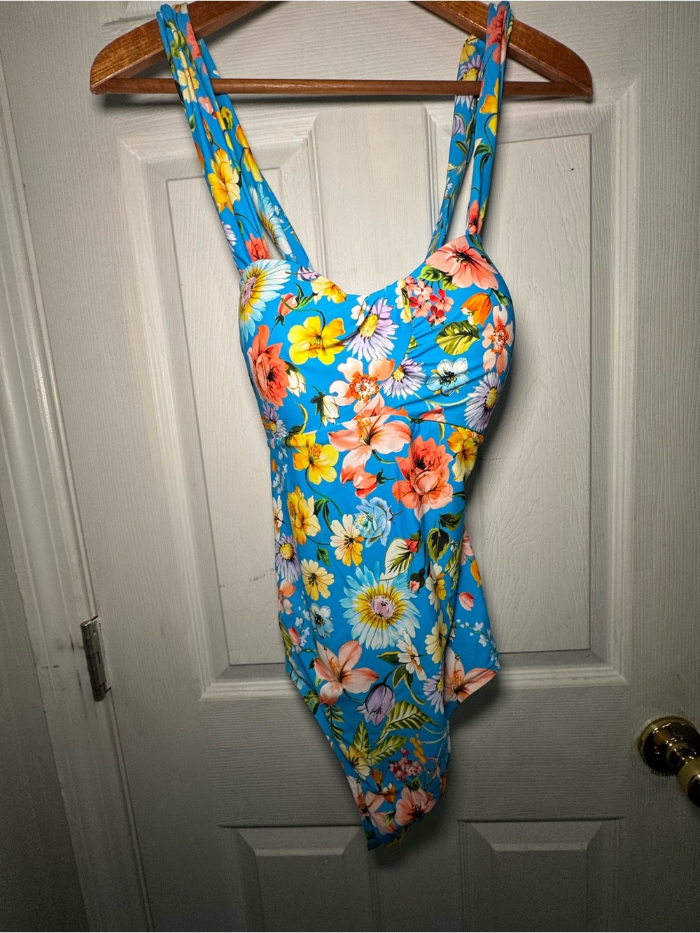 Jantzen Turquoise Floral One-Piece Swimsuit